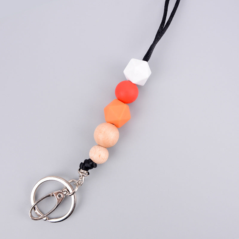 Llavero con cuentas de silicona de 100 piezas al por mayor